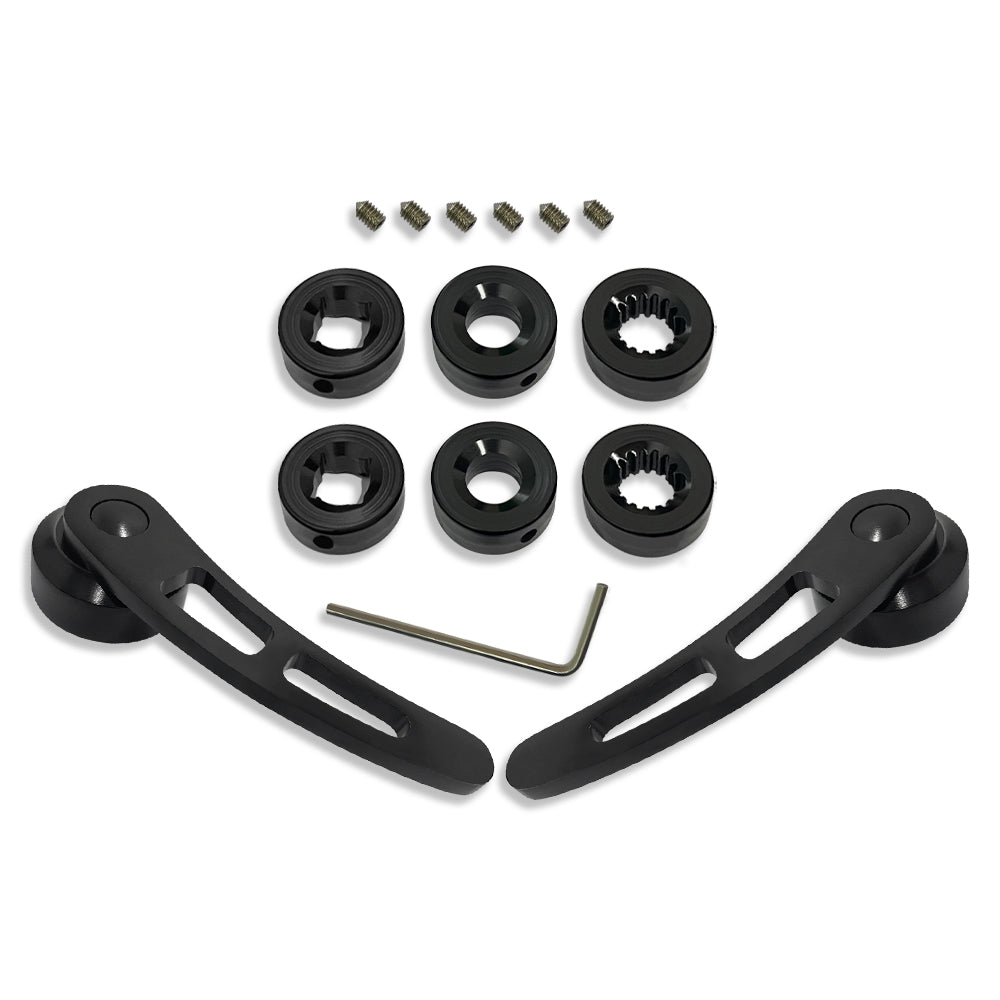 For GM Chevy Ford Pontiac Universal 4 1/4" Door Handle Kit Black Aluminum Pair