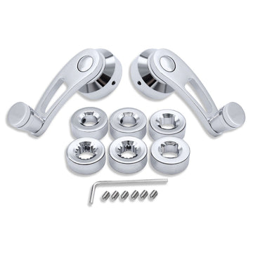 Universal 3" Window Crank Handle Kit For GM Chevy Ford  Mopar Chrome Aluminum
