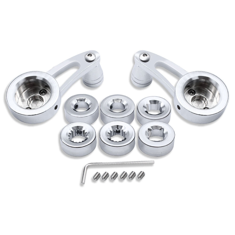 Universal 3" Window Crank Handle Kit For GM Chevy Ford  Mopar Chrome Aluminum