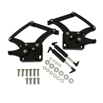 DEMOTOR for 1964 1965 1966 Ford Mustang Billet Hood Hinges Black Coated Aluminum Hood Hinges