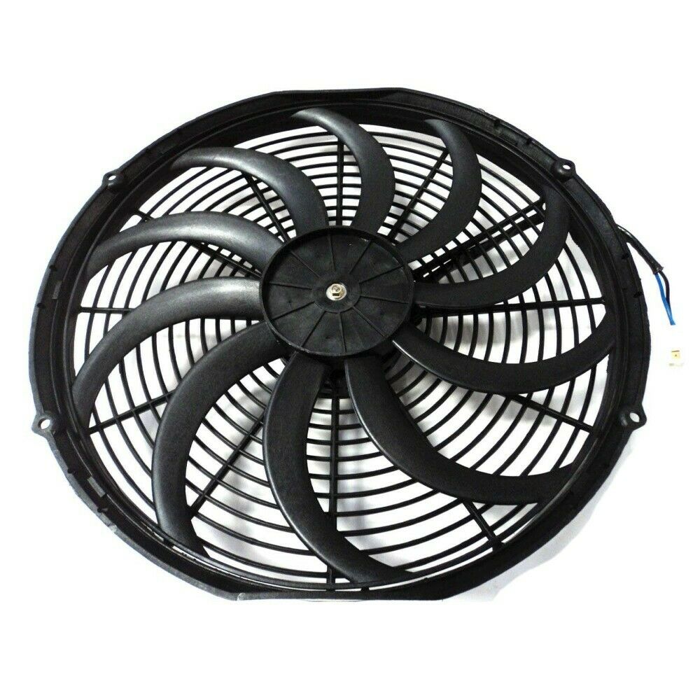 DEMOTOR Universal 16" High Performance 3000CFM Electric Cooling Radiator Fan with Fan Mounting Kit Reversible S Blade