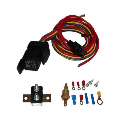 DEMOTOR Cooling Fan Thermostat Relay Kit,Fan Temperature Switch,Temp Sensor,200 Degree