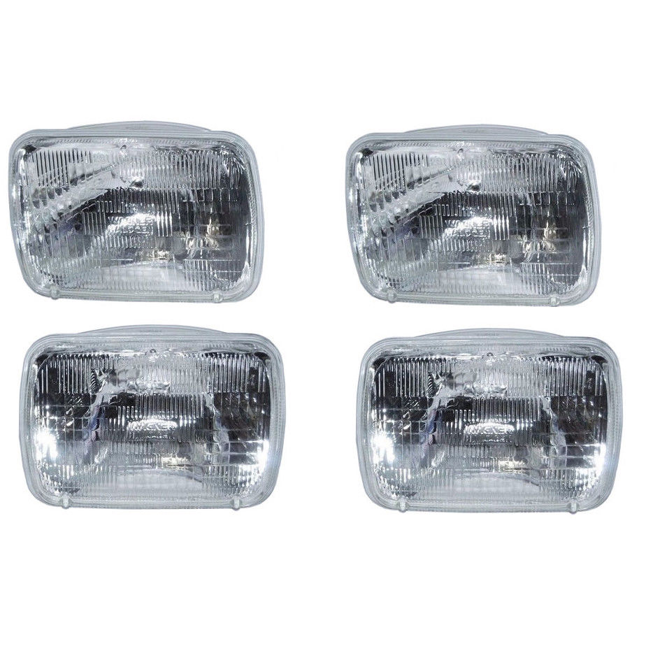 7X6 Sealed Beam Hi Low Beam Glass Headlights Headlamp Bulbs Set of 4(two pairs)