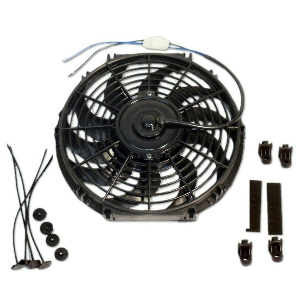 DEMOTOR 3-Row/Tri-Core 25.25" x 20.75" x 2.5" Full Aluminum Racing Radiator & High CFM 12v Electric Curved S Blade 16" Radiator Cooling Fan for 67-70 Mustang/Cougar