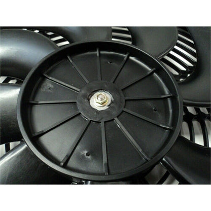 DEMOTOR 14" inch Universal Slim Fan Push Pull Electric Radiator Cooling 12V Mount Kit