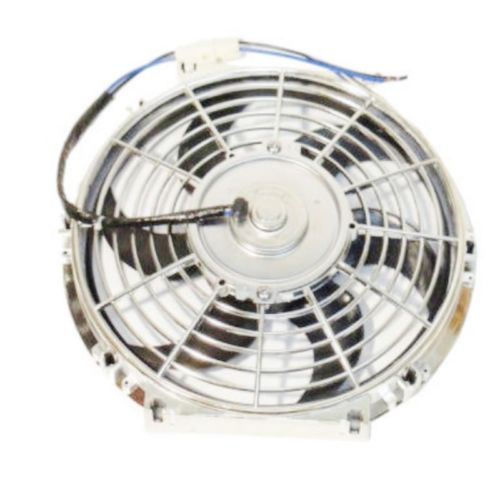 Electric 10" Chrome Blade Reversible Cooling Fan 12V 80W 850CFM With Thermostat