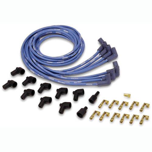 For SBC BBC 305 454 V8'S HEI Distributor& 9.5 mm Blue 90 Degree Spark Plug Wires