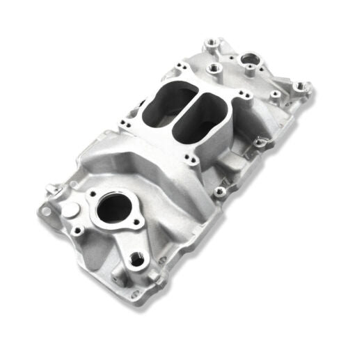 Satin Intake Manifold Dual Plane For 1957-95 Small Block Chevy Sbc 283 