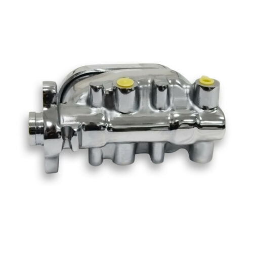 GM 1" Bore Finned Master Cylinder 9/16" & 1/2" Ports on Both Sides Chrome