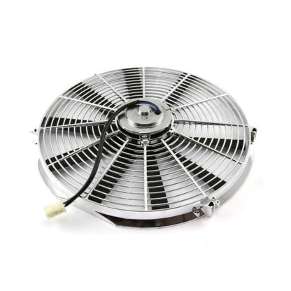 Chrome 10" Pull/Push 12v Silm Electric Radiator Motor Cooling Fan & Mounting Kit