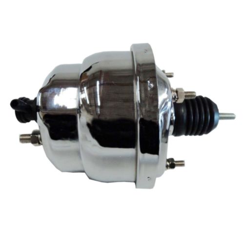 7" Dual Diaphragm chrome Brake Booster Hot Rod Street and GM Chrome Aluminum Brake Master Cylinder