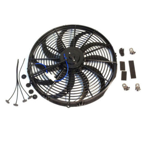 16" Electric Curved S Blade Radiator Cooling Fan & 15-1/2" x 5" x 3/4" Transmission Oil Cooler