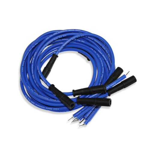 9.5MM HEI Spark Plug Wires Set 90 to Straight For SBC BBC 350 383 400 454 Blue