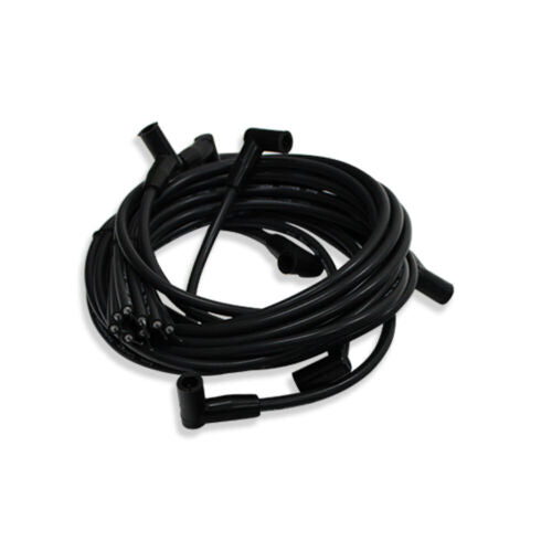 8mm Ignition SILICONE SPARK PLUG WIRES 90 DEGREE BOOT BLACK