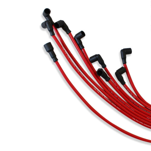 9.5mm Spark Plug Wires Set 90 to Straight For Chevy SBC BBC 350 383 400 V8 RED