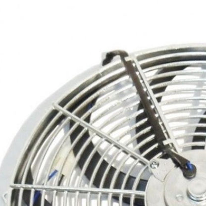 New Chrome 16" Reversable Electric Radiator Cooling Fan 2500cfm &Thermostat Kit