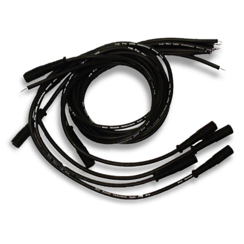 8mm Straight Boot Spark Plug Wire Set Black