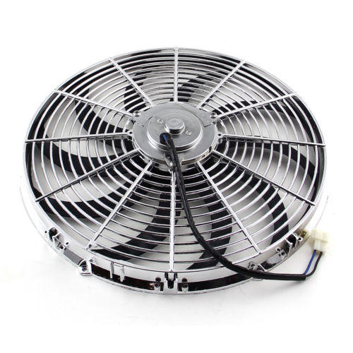 16" CHROME HEAVY DUTY REVERSABLE ELECTRIC COOLING FAN 2500CFM W/ Thermostat Kit