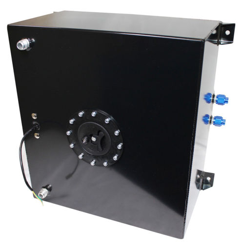 10 Gallon Black Aluminum Fuel Cell Tank& Fuel Hose Sender& 15 feet Fuel Line kit