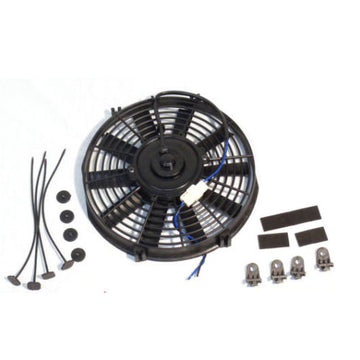 Universal High Performance 12V Slim Electric Cooling Radiator Fan With Fan Mounting Kit (9 Inch, Black)