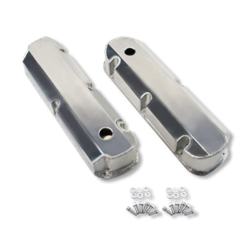 Polished Fabricated Tall Valve Covers w/ Long Bolts For Ford SBF 289