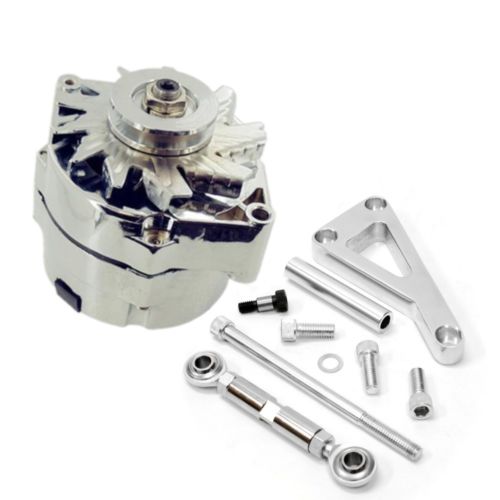 For Chevy SBC 350 120 Amp 1 Wire/ 3 Wire Alternator & LWP Aluminum Bracket Kit