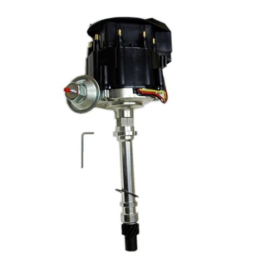 Fits SBC BBC Chevy 305 350 454 V8's HEI Distributor with Two Black Cap 65k 65,000 Volt