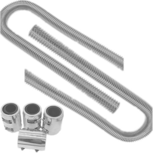 NEW 44" Universal Stainless Heater Hose With Polished Caps