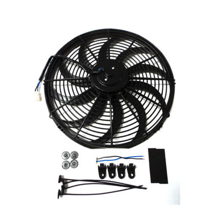 16" Electric Curved S Blade Radiator Cooling Fan & 12-3/4" x 7-1/2" x 3/4" Transmission Oil Cooler
