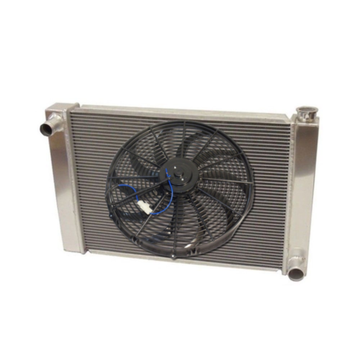 For SBC BBC Chevy GM Fabricated Aluminum Radiator 22" x 19" x3" Overall & Heavy Duty 16" Radiator Cooling Fan