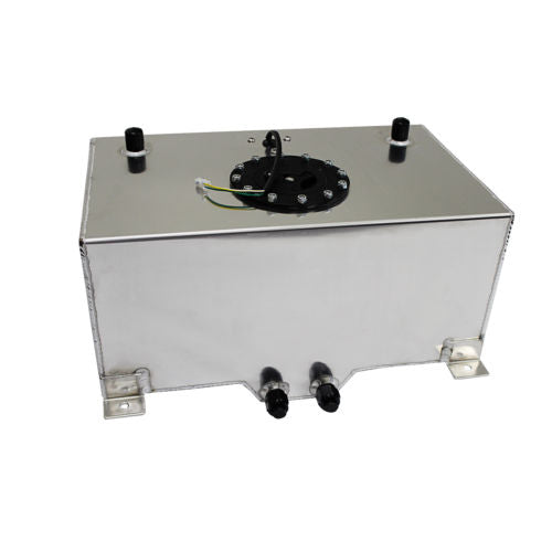 8 Gallon/30 Liter Polished Aluminum Racing Drift Fuel Cell Gas Tank with Level Sender