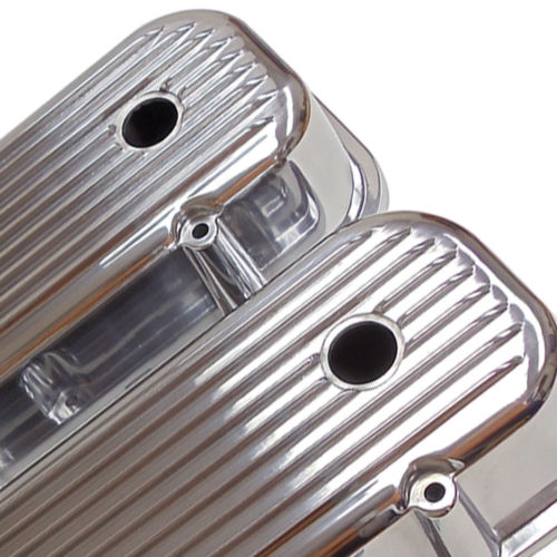 pre '86 BBC Big Block Chevy Tall finned Polished Aluminum Valve Covers 396-502