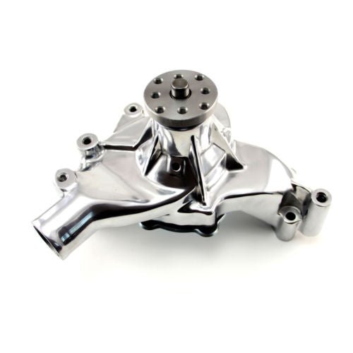 BBC Big Block Chevy Chrome Long Water Pump High Volume LWP & Long and Triple Groove Crank Pulley