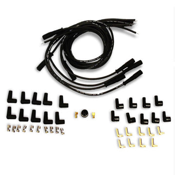 8mm Straight Boot Spark Plug Wire Set Black