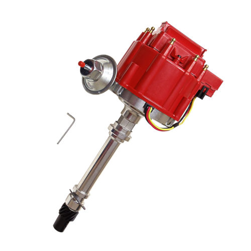 HEI Distributor For Chevy SBC 350 BBC 454 & 9.5 MM 90 Degree Spark Plug Wire Red