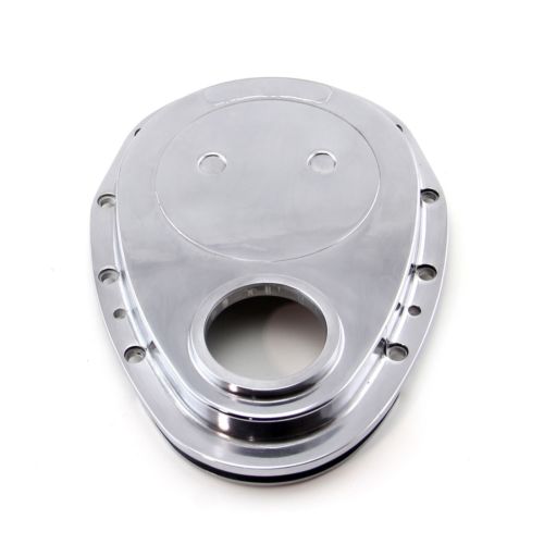 SBC Chevy Polished Aluminum Timing Chain Cover Kit - 283 327 350 400 Small Block