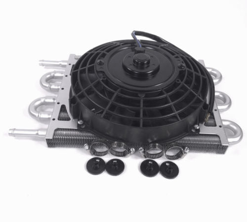 Heavy Duty Transmission Aluminum Oil Cooler with 7'' Electric Fan