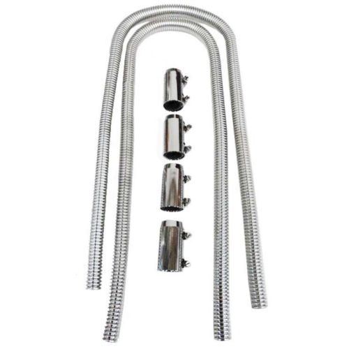 NEW 44" Universal Stainless Heater Hose With Polished Caps