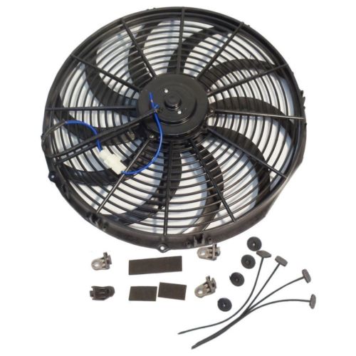 For SBC BBC Chevy GM Fabricated Aluminum Radiator 22" x 19" x3" Overall & Heavy Duty 16" Radiator Cooling Fan