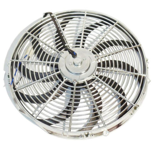 14" Chrome Heavy Duty Radiator Electric Fan Reversible SBC BBC 350