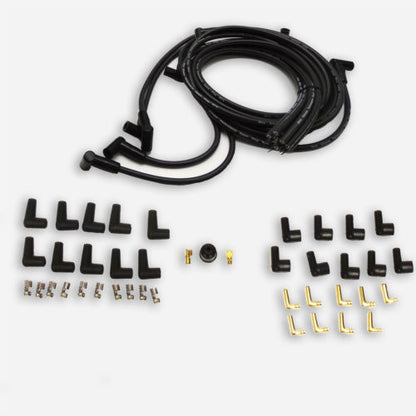 8mm Silicone Spark Plug Wires 90 Degree Boot Black