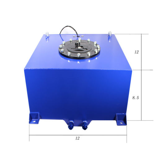 5 Gallon OEM Fuel Cell New Polished Aluminum Gas Tank & Sender Hot Rod Rat Rod V8 (Blue)