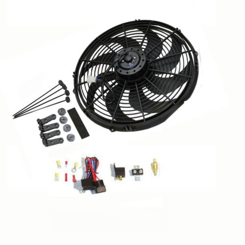 14" Heavy Duty Electric Wide Curved Blade FAN 2000CFM Reversible /Thermostat Kit