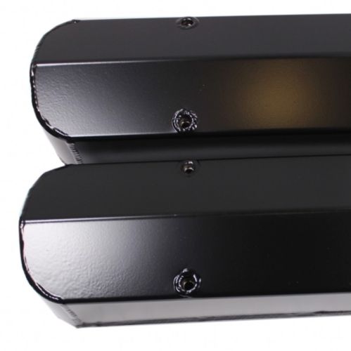 SBC Small Block Chevy 86 Tall Black Fabricated Aluminum Valve Covers SB V8