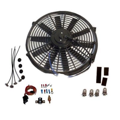 Electric 10" straight blade cooling radiator fan 12V 1547cfm Relay Thermostat Kit
