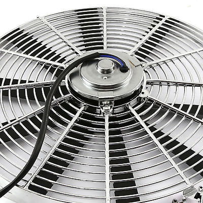 Electric 16" chrome Straight Blade Reversible Cooling Fan 12v 3000cfm