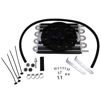 Heavy Duty Transmission Aluminum Oil Cooler with 9'' Electric Fan