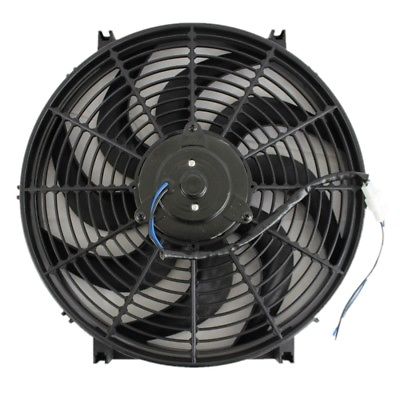 Universal High Performance Wide Curved 12V Electric Cooling Radiator Fan with Mounting Kit (14 Inch, Black)