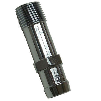 100% New SBC Chevy Chrome Steel Water Pump Fitting, 3/4" Hose