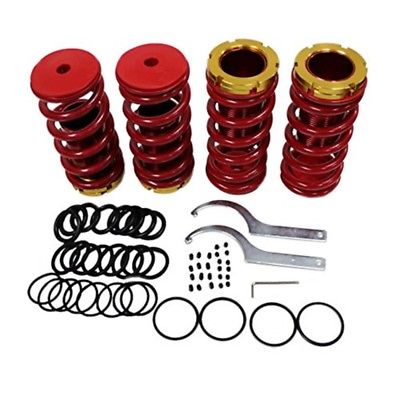 Front Rear Suspension Coilover Lowering Spring Sleeve Kit Honda 88-00 Civic Red